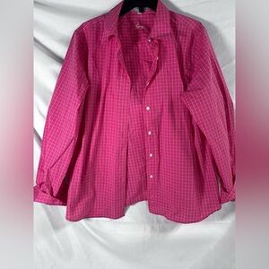 Foxcroft Women's Vibrant Pink‎ Plaid Button Down Shirt